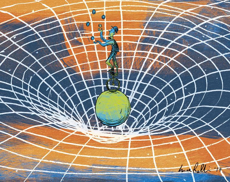 Giocoliere in campo gravitazionale